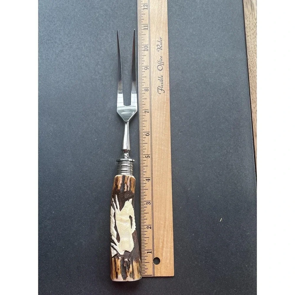 Vintage Anton Wingen Jr Solingen Germany Stag Antler Carving Set Box NOS Deer